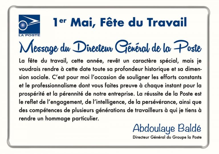 Message du Dg Fête du travail